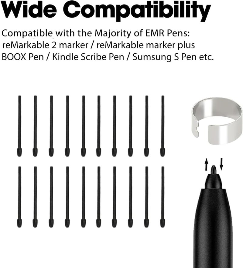 abasuto 20 Pcs Pen Tips for Remarkable 2 Pen, Stylus Pen Tips Replacement for Remarkable 2 Stylus Marker Plus Pen Nibs with Reamove Tool - Image 4